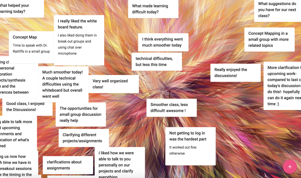 Padlet screen shot